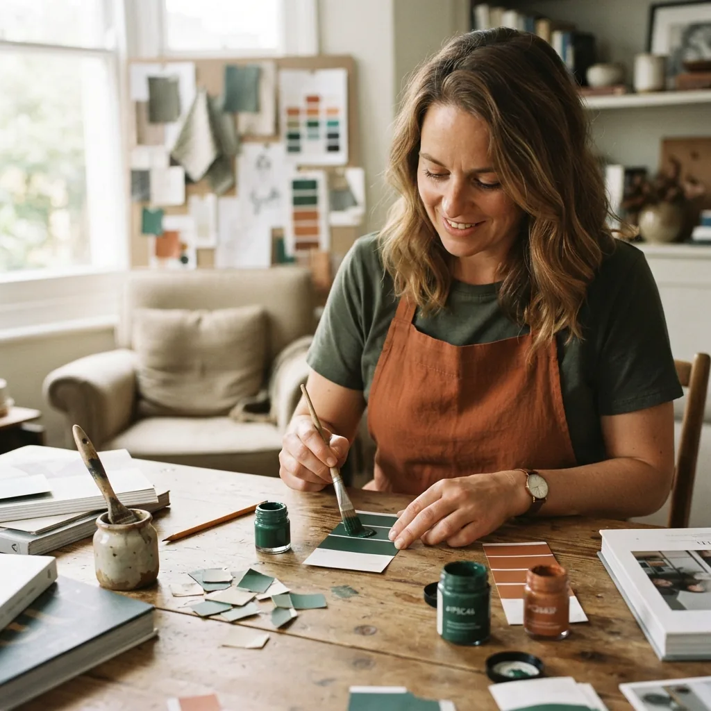 Expert Decorating Advice: Personalized Decorating Support for Your Project How We Help You Decorate Paint Product Recommendations Make this one a closer, medium candid with the subject MID-ACTIVITY, doing something, not standing still